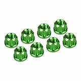 HRASXTY23N05 HOT RACING Aluminum M2 Flange Wheel Nuts, 1/30 Axial SCX30, Green-HARDWARE-Mike's Hobby