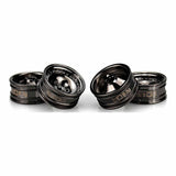 HRASXTY919H01 HOT RACING .7" Brass CL 9.3g Wheels, 1/30 Axial SCX30, Black Chrome (4)-WHEELS AND TIRES-Mike's Hobby