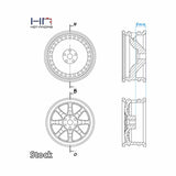 HRASXTY919H08 HOT RACING .7" Brass CL 9.3g Wheels, 1/30 Axial SCX30, Chrome (4)-WHEELS AND TIRES-Mike's Hobby