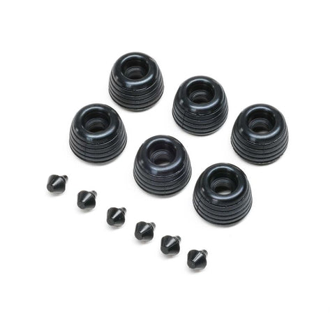 LOS-2288 Rubber Lean Bar Wheels & Stops (6): Promoto-SM-PARTS-Mike's Hobby