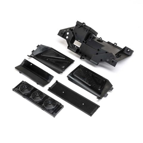 LOS231109 Rear Bulkhead, Fan Panel & Mud Guard: 1/10 Baja Rey 2.0-PARTS-Mike's Hobby
