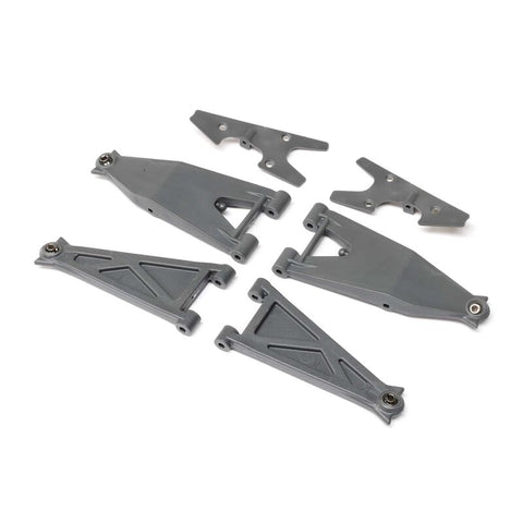 LOS234053 Front Suspension Arm Set, Gray: RZR Rey-PARTS-Mike's Hobby