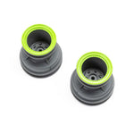 LOS41044 MT Wheel, Green Beadlock, Lt Grey(2): Mini LMT-WHEELS AND TIRES-Mike's Hobby