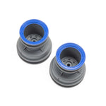LOS41046 MT Wheel, Blue Beadlock, Lt Grey(2): Mini LMT-WHEELS AND TIRES-Mike's Hobby