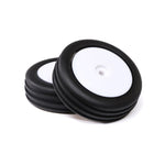 LOS41049 Wide Body Rib, Front, Mounted Tires, White (2): Mini B-WHEELS AND TIRES-Mike's Hobby