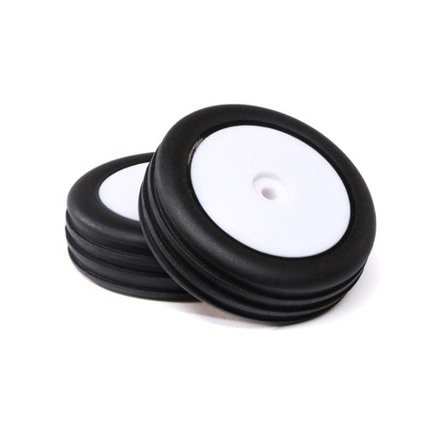 LOS41049 Wide Body Rib, Front, Mounted Tires, White (2): Mini B-WHEELS AND TIRES-Mike's Hobby