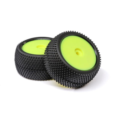 LOS41050 Big Shot, Rear, Mounted Tires, Yellow (2): Mini B-WHEELS AND TIRES-Mike's Hobby