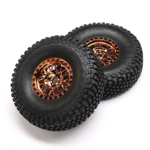 LOS45037 Wheel, Tire, Mounted (2): 8X Super Lasernut-WHEELS AND TIRES-Mike's Hobby
