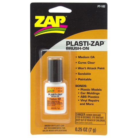 PAAPT102 Plasti-Zap Brush On Medium CA, .25 oz, Carded-Glues and Adhesives-Mike's Hobby