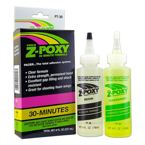 PAAPT39 ZAP Z-Poxy 30 Minute Epoxy, 8 oz-Glues and Adhesives-Mike's Hobby