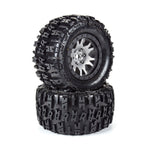 PRO1015114 Pro-Line Limited Edition Trencher Pro-Loc F/R Mounted 24mm Gray/Black Impulse (2): X-MAXX-WHEELS AND TIRES-Mike's Hobby