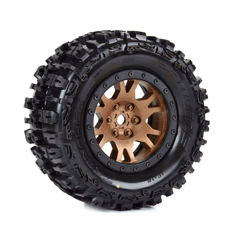 PRO1015115 Pro-Line Limited Edition Trencher Pro-Loc F/R Mounted 24mm Gray/Black Impulse (2): X-MAXX-WHEELS AND TIRES-Mike's Hobby