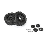 PRO1019811 1/6 Badlands MX57 Front/Rear 5.7” Tires Mounted on Raid 8x48 Removable 24mm Hex Wheels (2): Black-WHEELS AND TIRES-Mike's Hobby