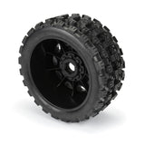 PRO1019811 1/6 Badlands MX57 Front/Rear 5.7” Tires Mounted on Raid 8x48 Removable 24mm Hex Wheels (2): Black-WHEELS AND TIRES-Mike's Hobby