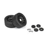 PRO1020511 PRO-LINE 1/6 Menace HP BELTED F/R 5.7” Tires MTD 24mm Black Raid 8x48 Hex (2)-WHEELS AND TIRES-Mike's Hobby