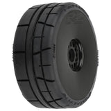 PRO1023510 1/8 Menace HP BELTED Speed Run F/R Tires Mounted 17mm Black (2)-WHEELS AND TIRES-Mike's Hobby