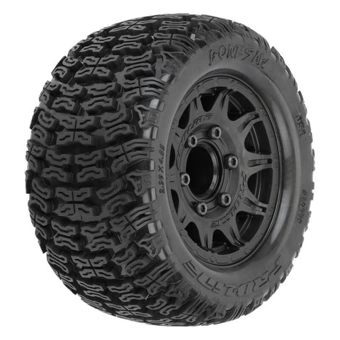PRO1023910 1/10 Bonesaw F/R 2.8" MT Tires Mounted 12mm/14mm Black Raid (2)-WHEELS AND TIRES-Mike's Hobby