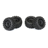 PRO1024110 Pro-Line 1/18 Badlands MX 1.85" F/R MTD 12mm Black Raid: Granite GROM-WHEELS AND TIRES-Mike's Hobby