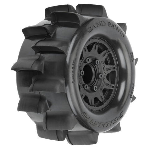 PRO1024910 Pro-Line 1/10 Sand Paw HP BELTED F/R 2.8" MT Tires MTD 12/14mm Black Raid (2)-WHEELS AND TIRES-Mike's Hobby
