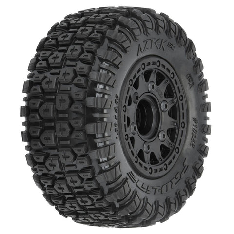 PRO1026210 Pro-Line 1/10 Aztek M2 F/R 2.2"/3.0" SC MTD 12mm & 14mm Black Raid Wheels (2)-WHEELS AND TIRES-Mike's Hobby