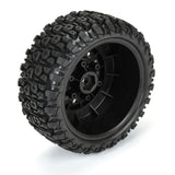 PRO1026210 Pro-Line 1/10 Aztek M2 F/R 2.2"/3.0" SC MTD 12mm & 14mm Black Raid Wheels (2)-WHEELS AND TIRES-Mike's Hobby