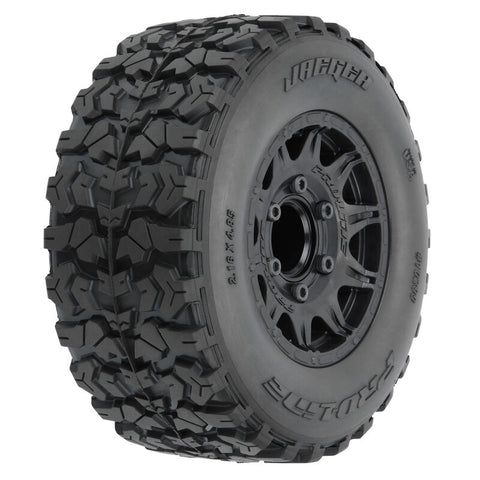PRO1029910 Pro-Line 1/10 Jaeger HP BELTED F/R 2.8" MT Tires MTD 12mm/14mm Black Raid (2)-WHEELS AND TIRES-Mike's Hobby