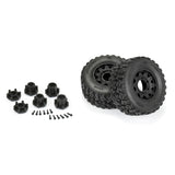 PRO1029910 Pro-Line 1/10 Jaeger HP BELTED F/R 2.8" MT Tires MTD 12mm/14mm Black Raid (2)-WHEELS AND TIRES-Mike's Hobby
