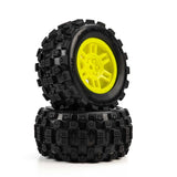 PRO1030112 Pro-Line Racing 1/16 Badlands MX Front/Rear MT Tires Mounted 12mm Yellow Split Six (2): ARRMA MINI KRATON