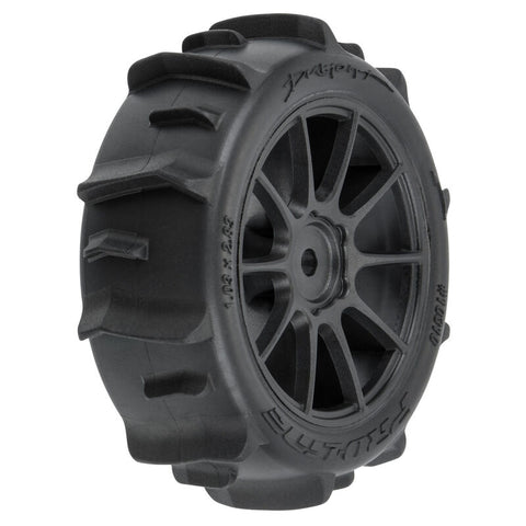 PRO1031010 Pro-Line 1/14 Dumont F/R Tires MTD 12mm Black Mach-10 (4): Typhon GROM-WHEELS AND TIRES-Mike's Hobby