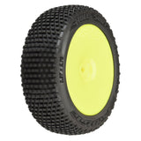 PRO1031712 PRO-LINE 1/14 Hole Shot 3.0 F/R Tire MTD 12mm Yellow Velocity (4) Typhon GROM-WHEELS AND TIRES-Mike's Hobby
