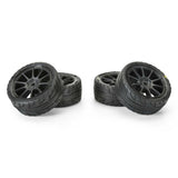 PRO1032010 Pro-Line 1/14 Vector Tire MTD 12mm Black Velocity Wheel (4): ARRMA TYPHON GROM-WHEELS AND TIRES-Mike's Hobby