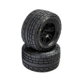 PRO1034510 PRO-LINE Menace Front/Rear Street Tires Mounted 12mm Black Split Six (2): ARRMA MINI KRATON-WHEELS AND TIRES-Mike's Hobby