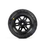 PRO1034510 PRO-LINE Menace Front/Rear Street Tires Mounted 12mm Black Split Six (2): ARRMA MINI KRATON-WHEELS AND TIRES-Mike's Hobby