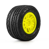 PRO1034512 Pro-Line Racing 1/16 Menace Front/Rear Street Tires Mounted 12mm Yellow Split Six (2): ARRMA MINI KRATON