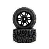 PRO1034610 PRO-LINE Jaeger Front/Rear MT Tires MTD 12mm Black Split Six (2): ARRMA MINI KRATON-WHEELS AND TIRES-Mike's Hobby