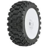 PRO906731 Pro-Line 1/8 Badlands MX M2 Front/Rear Buggy Tires Mounted 17mm White (2)-WHEELS AND TIRES-Mike's Hobby