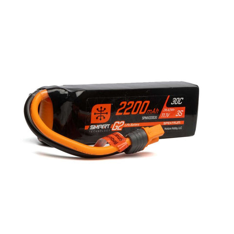 SPMX223S30 2200mAh 3S 11.1V Smart G2 LiPo 30C; IC3-LiPo Battery-Mike's Hobby