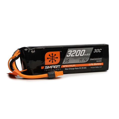SPMX32003S30 11.1V 3200mAh 3S 30C Smart LiPo Battery: IC3-LiPo Battery-Mike's Hobby