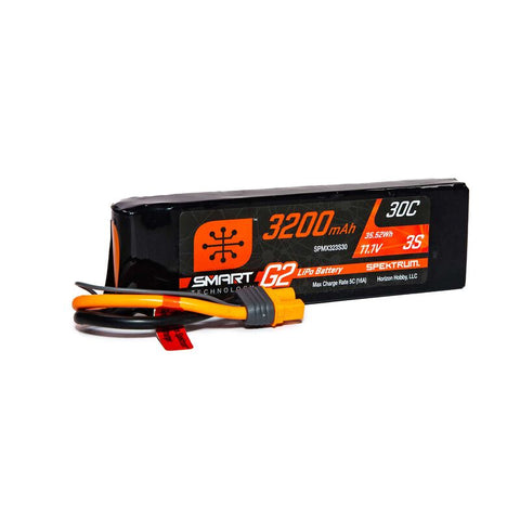 SPMX323S30 Spektrum 11.1V 3200mAh 3S 30C Smart G2 LiPo Battery: IC3-LiPo Battery-Mike's Hobby