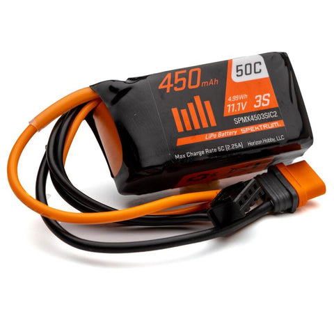 SPMX6003SIC2 Spektrum 11.1V 600mAh 3S 50C LiPo Battery: IC2-LiPo Battery-Mike's Hobby