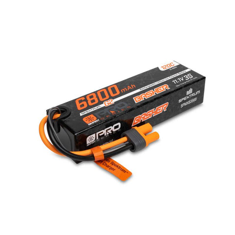 SPMXB3S68 Spektrum 11.1V 6800mAh 3S 120C Smart G2 Pro Basher LiPo Battery: IC5-LiPo Battery-Mike's Hobby