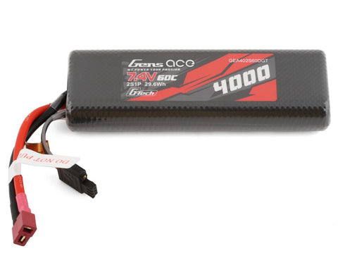 GEA402S660DGT Gens Ace 2S G-Tech Smart LiPo Battery 60C (7.4V/4000mAh) w/T-Style Connector (Tamiya)-LiPo Battery-Mike's Hobby
