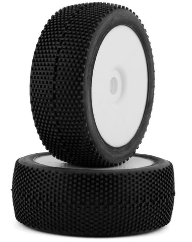 GRPGBX03B GRP Tires Cubic Pre-Mounted 1/8 Buggy Tires (White) (2) (Medium)-WHEELS AND TIRES-Mike's Hobby