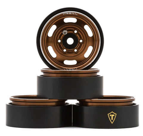 TLHTSCX24-197 Treal Hobby Type E 1.0" 6-Slot Beadlock Wheels (Bronze) (4) (21.9g)-WHEELS AND TIRES-Mike's Hobby