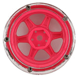 DSC-DE-224 DS Racing Drift Element 6 Spoke Drift Wheels (Pink Face/Chrome Lip/Black Rivets) (Adjustable Offset) w/12mm Hex-WHEELS AND TIRES-Mike's Hobby