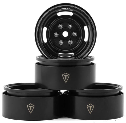 TLHTWHEEL-162 Treal Hobby Type P 1.9" Heavy Duty Vintage Style Wheels (Black) (4) (127.3g)-WHEELS AND TIRES-Mike's Hobby