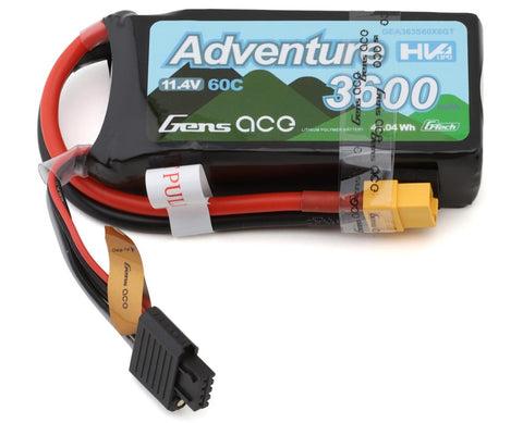 GEA363S60X6GT Gens Ace G-Tech Smart 3S LiHV Battery 60C (11.4V 3600mAh) w/XT60 Connector-LiPo Battery-Mike's Hobby