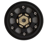 TLHTSCX24-111 Treal Hobby Type B 1.0" 6-Spoke Brass Beadlock Wheels (Black) (4) (38.7g)-WHEELS AND TIRES-Mike's Hobby
