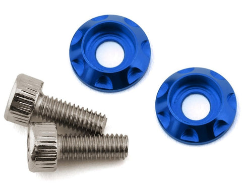 BRO-TBR-M3MWKITHSU8 Team Brood M3 Motor Washer Heatsink w/Screws (Blue) (2) (8mm)-HARDWARE-Mike's Hobby