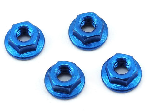 175-11027 175RC Aluminum 4mm Serrated Wheel Nuts (Blue)-HARDWARE-Mike's Hobby